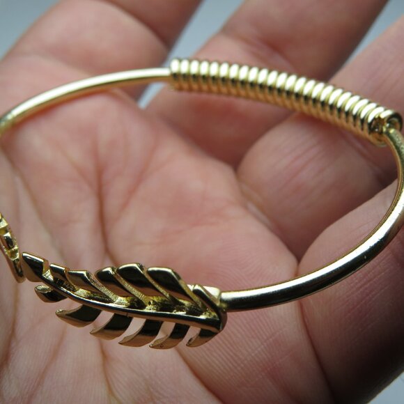 Lady's18k plated st. steel Bangle Bracelet - Picture 2 of 3